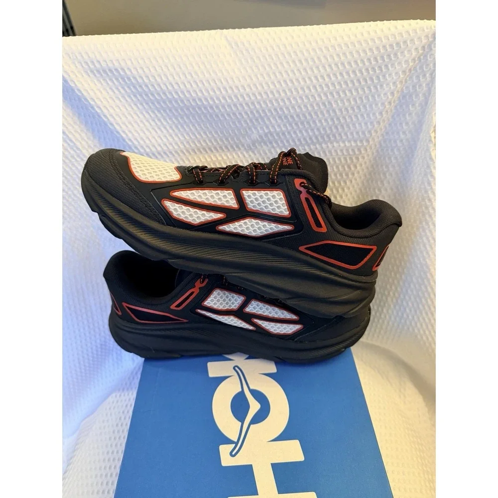 Hoka Clifton 9 Running Shoes UNISEX Sz 11W/10M  Black/Red/White 1155370 BCRS